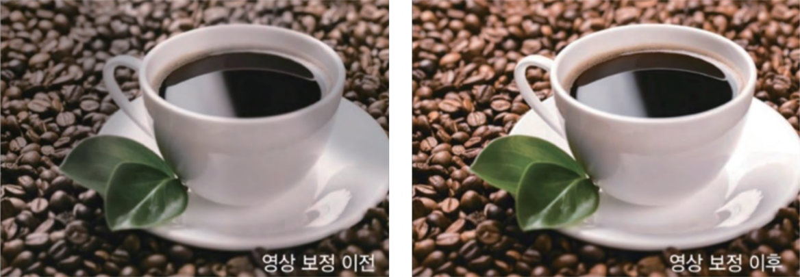 히스토그램 영상보정 예시